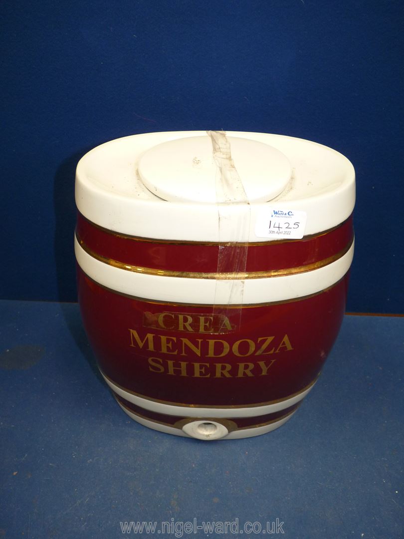 A Mendoza Sherry Barrell without tap, 12'' tall. - Image 2 of 4