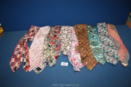 Nine Ties circa 1970, some silk, including Liberty.