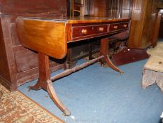 A Mahogany Sofa Table having a pair of frieze drawers,
