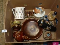 A quantity of china including Border Fine Arts Studio Peter Rabbit money box, Devon jug,