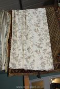 A pair of bespoke Laura Ashley full length curtains 94" drop x 53" wide, as new.