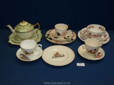 A quantity of china including trios, cup, saucers, teapot, etc. by Villeroy & Boch, Roslyn, etc.