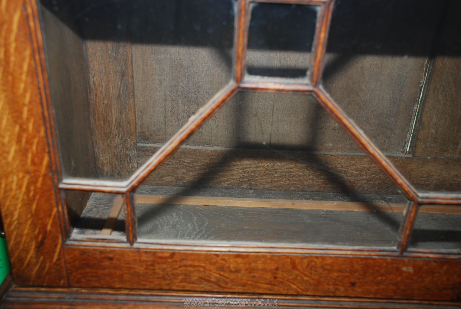 An unusual Oak Writing Table/Bookcase the table having two frieze drawers and standing on stylish - Image 2 of 3