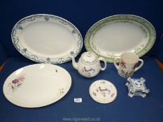 A quantity of china to include 3 large meat plates, J&G Meakin, Burslem and Myott Son & Co.