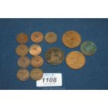 Nine Farthings and an 1868 penny, etc.