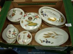 A quantity of Royal Worcester Evesham dish washer safe china to include a large sweet bowl,