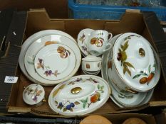 A quantity of Royal Worcester Evesham china including plate, cups and saucers, tureens, ramekins,