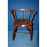An original Welsh Chapel wooden chair for a child, 19" high.