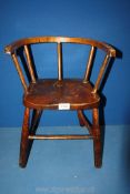 An original Welsh Chapel wooden chair for a child, 19" high.