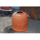 A terracotta rhubarb forcer, 18 1/2'' high x 18'' diameter approx. (small crack).