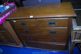 A Darkwood 2 short over 3 long drawers cupboard a/f.