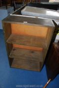 A dark wood display cabinet with glass shelves 24 1/2'' wide x 10'' x 48'' high