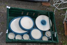 A Wedgwood 'Blue Pacific' part dinnerware and coffee cups.