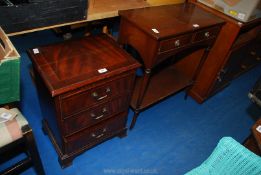 A small chest of 3 drawers and matching side table.