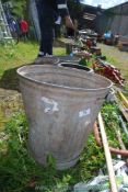 A galvanised egg preserving bucket.