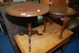 A pedestal wine table and an occasional table.