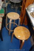Two Ikea style kitchen stools.