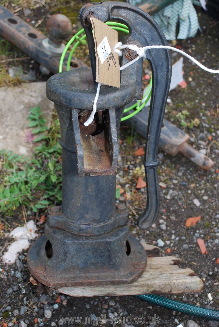 A cast iron water pump.
