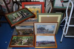 A quantity of framed pictures and aerial photos etc.