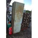 A steel cabinet, 21" wide x 6' high.