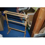 A pine towel rail