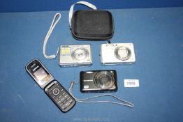 A Sony Dsc-S930 Steady Shot Digital Camera, Fujifilm 5 x wide Finepix J150 Digital Camera,