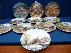 A quantity of display plates including Wedgwood 'Life on The Farm', dogs etc.