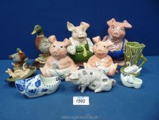 A quantity of china animals including four Country Artist Ducks,