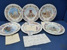 Six Wedgwood plates; Foxwood at Sea inspired by the children's books of Cynthia and Brian Patterson.