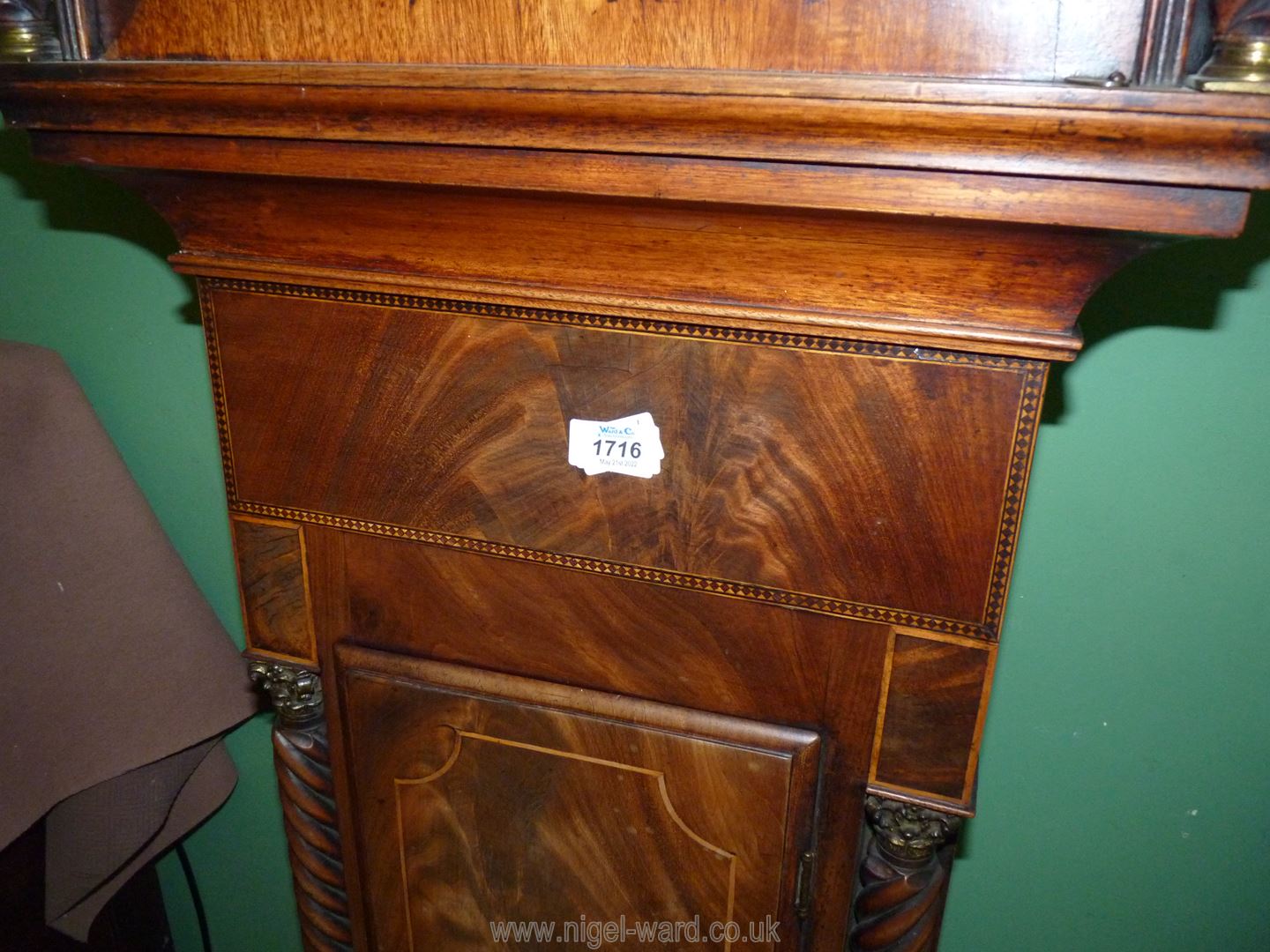 A Mahogany cased eight day Longcase Clock having an arched brass face with inset second hand and - Image 3 of 4