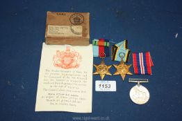 Three World War II Medals belonging to flying officer R.G.