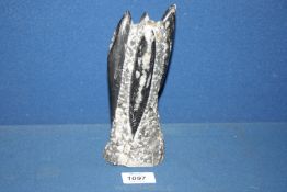 An Orthoceras or Straight Nautilus fossil, North Africa origin, 7" tall.