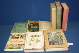 Nine gardening related books mostly by Eleanour Sinclair Rohde including 'The Old English Herbs',