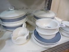 A Wedgwood part dinner service in Susie Cooper design 'Glen Mist' including bowls, tureen,