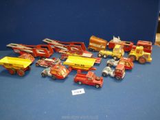 A small quantity of Matchbox, Corgi and Tonka vehicles including K-10 car transporter,