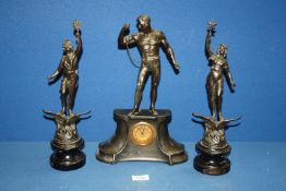 Three Spelter figures to include;