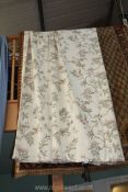 A pair of bespoke Laura Ashley full length curtains 94" drop x 53" wide, as new.