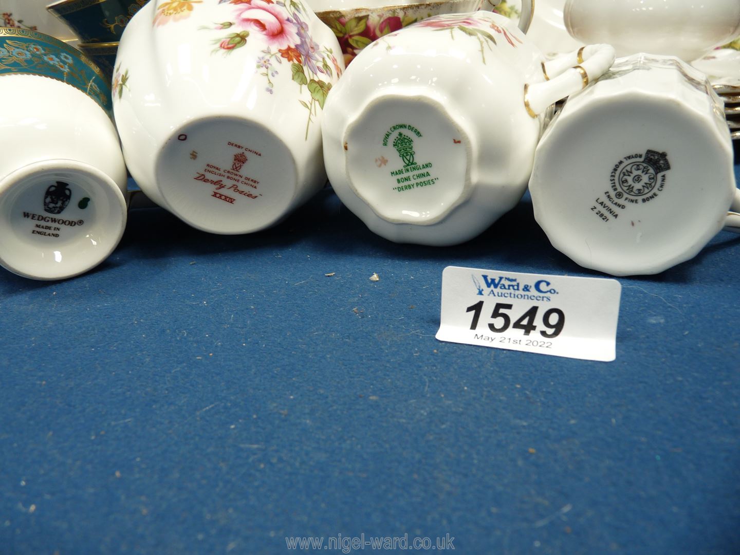 A quantity of china including Derby Posies teacups, Wedgwood coffee cups and saucers, - Image 2 of 2