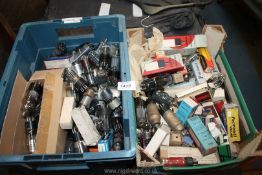 Two boxes of Radio valves including Ferranti, Edison Mazda, Cossor etc., some boxed.