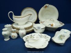 A quantity of Wedgwood, Aynsley and Royal Albert china including lidded tureens, sauce boat, etc.