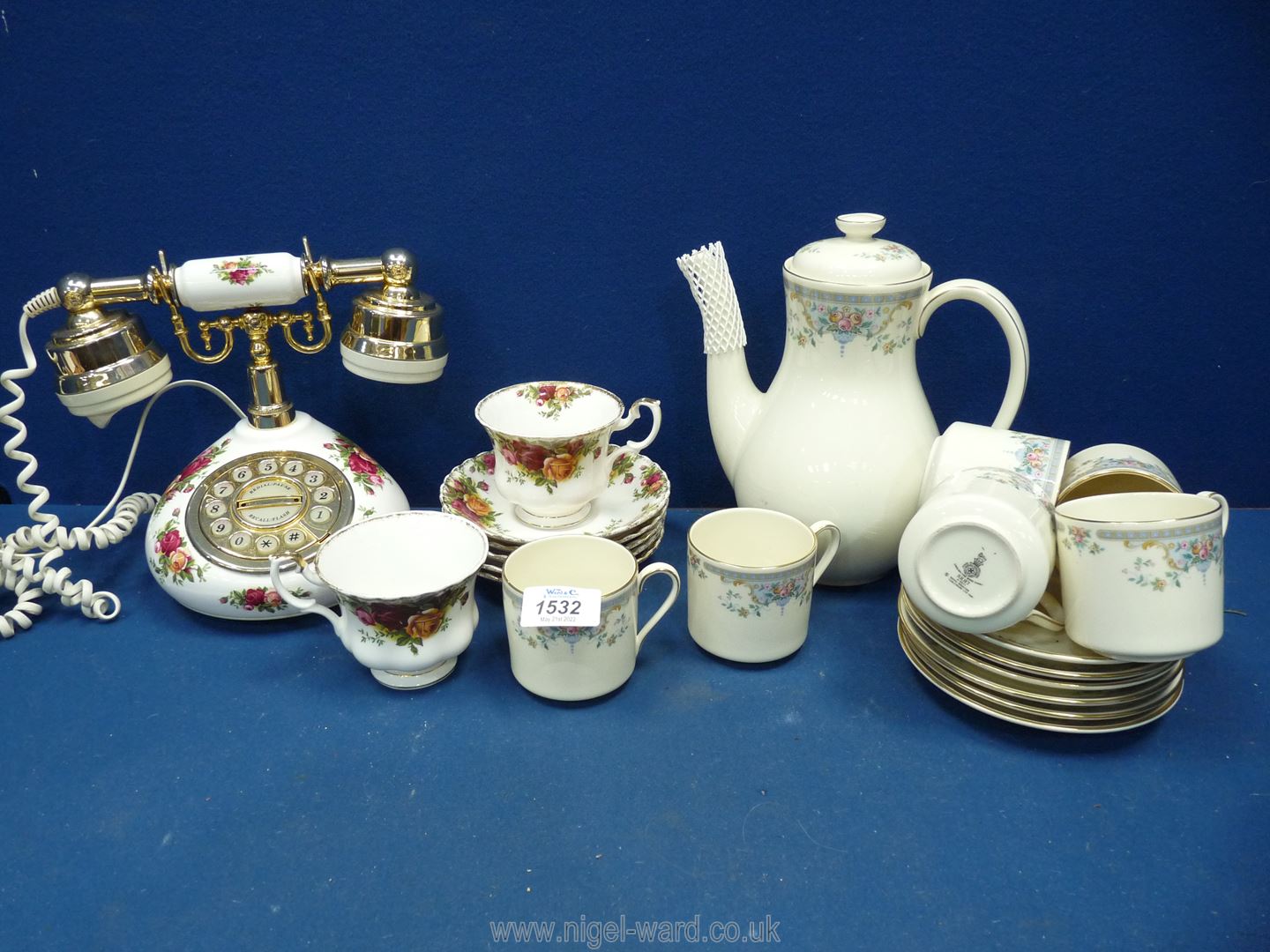 A Royal Doulton part Teaset in Juliet pattern including teapot and six cups and saucers,