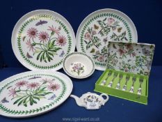 A small quantity of Portmeirion china including Botanic Garden pastry forks, three plastic trays,