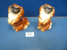 Two Beswick Pekinese dogs begging, no.