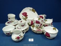 Two part teasets to include 'English Rose' Royal Standard including milk jug, sugar basin,