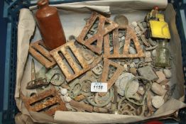 A quantity of musket balls, buckles, bottles etc (metal detecting finds).