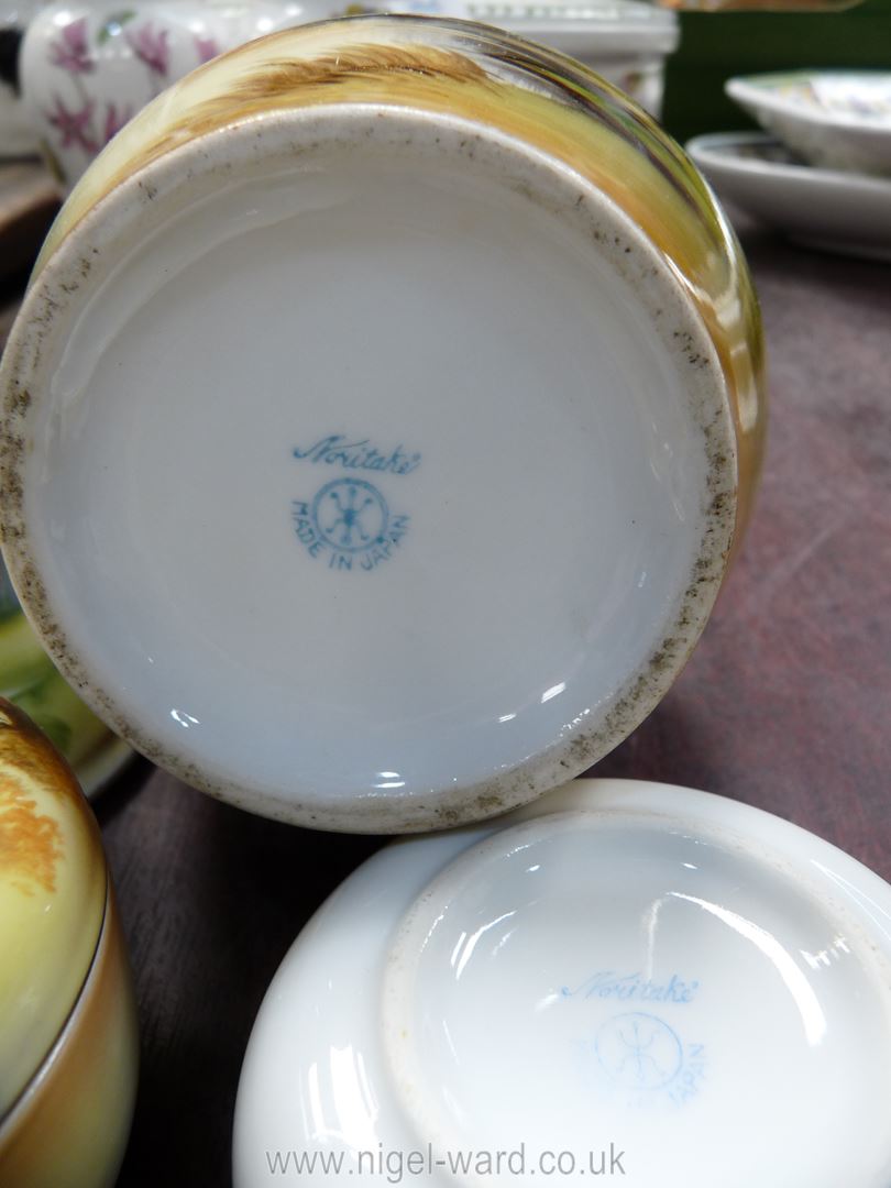 Four pieces of Noritake china including vase and part dressing table set. - Image 2 of 2