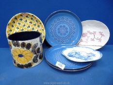 A quantity of miscellaneous china to include; German floral pot, floral ceramic bowl,