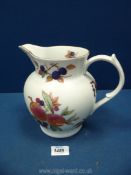 A Royal Worcester Evesham water Jug with gilt rim, 8 1/2'' tall.