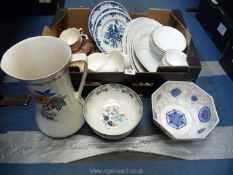 A quantity of china including Royal Doulton, Minton bowl, Royal Worcester 'Handbury' sandwich set,