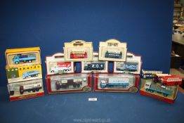 A quantity of boxed and loose Matchbox lorries, trucks and buses including Vanguard Thames Trader,